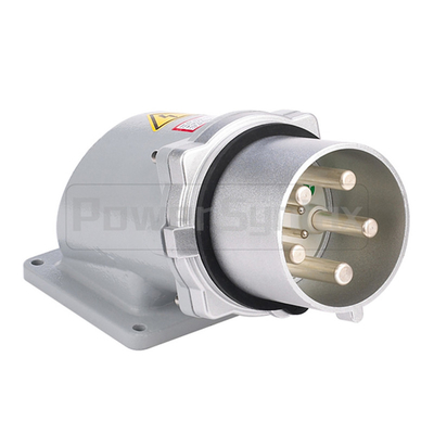 PowerSyntax 5P 200A IP67 400V Heavy Duty High Current Wall Mounting Angled Industrial Plug Big AMP Part No. 75316