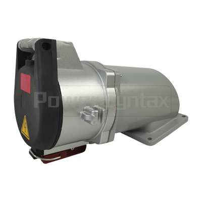 PowerSyntax 5P 250A IP67 400V Industrial High Current Wall Mounted Angled Socket Part No. 75068