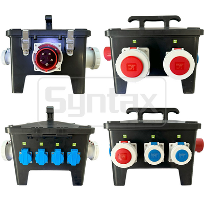 Syntax MP24 Event Power Distro Box 63A 3pH+N+E 400V Black Bespoke Socket Board For Indonesia Project