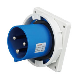 IP44 Weather Resistant Industrial Socket Plug , Panel Mounted Industrial 3 Pin Plug