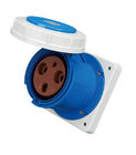 Blue Cover 3 Phase Industrial Socket 230 Volts Rated Voltage Straight Type