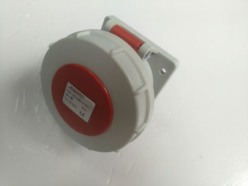 Red Cover Industrial Plug Sockets 32Amp Rated Current Nylon Material