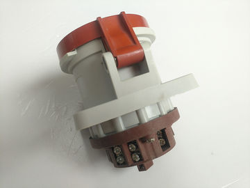 Red 63a 3 Phase Socket , 400 Volts 4 Pins Industrial Power Socket Outlet