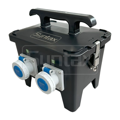 Syntax MP12 Polycarbonate Distribution Box 32 AMP Three Phase With RCDs Handy Temporary Waterproof Socket Box