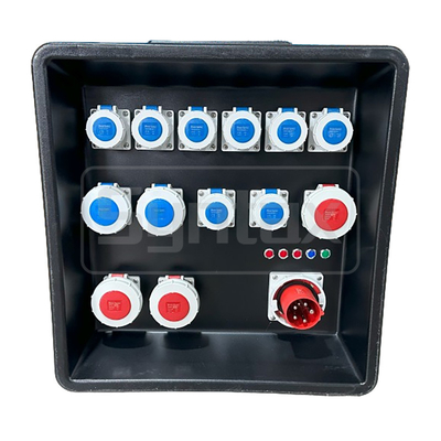 Syntax MD3 Three Phase 63A Sports Event Distro Box HDPE IP67 With RCBO For Qatar Swimming Match 630x430x680mm