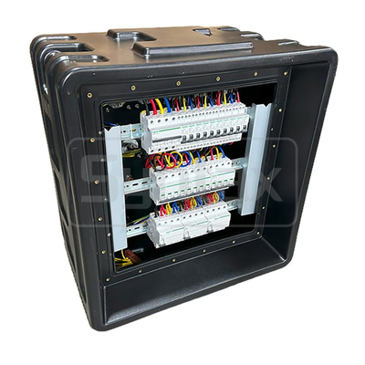 Syntax MD3 Three Phase 63A Sports Event Distro Box HDPE IP67 With RCBO For Qatar Swimming Match 630x430x680mm