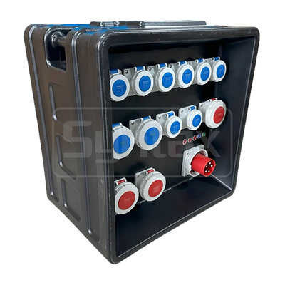 Syntax MD3 Three Phase 63A Sports Event Distro Box HDPE IP67 With RCBO For Qatar Swimming Match 630x430x680mm