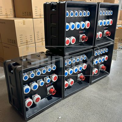 Syntax MD3 Three Phase 63A Sports Event Distro Box HDPE IP67 With RCBO For Qatar Swimming Match 630x430x680mm