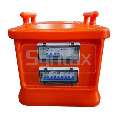 Syntax MK1N 5P 32A Single & 3 Phase Outlets Portable Distribution Box PE Material Fitted With Switched Socket and RCBOs