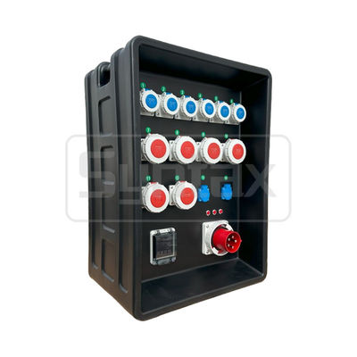 Syntax MD4 Three Phase 125A Waterproof Power Distro Box With Schneider Breakers For Stage Power Distribution 63x43x90cm