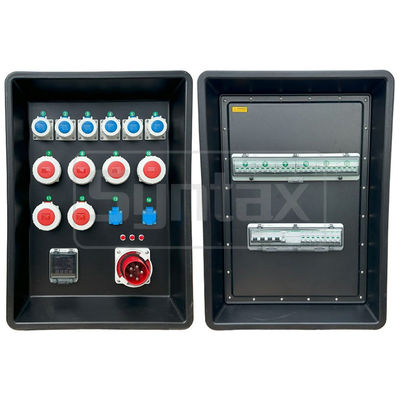 Syntax MD4 Three Phase 125A Waterproof Power Distro Box With Schneider Breakers For Stage Power Distribution 63x43x90cm