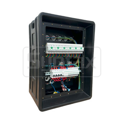 Syntax MD4 Three Phase 125A Waterproof Power Distro Box With Schneider Breakers For Stage Power Distribution 63x43x90cm