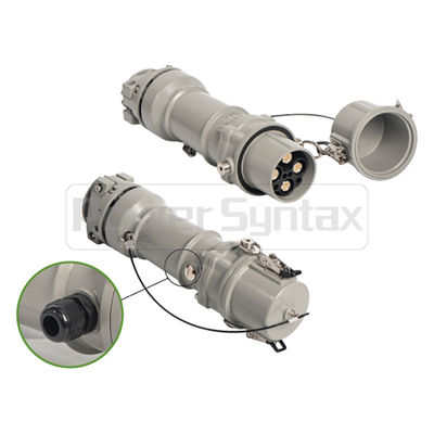PowerSyntax Shore Power High Current Industrial Female Plug Straight Type 4P 250A 400V IP67 Part No. MB250A-BS-S