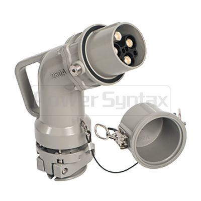 PowerSyntax Shore Power High Current Industrial Female Plug Angled Type 4P 250A 400V IP67 Part No. MB250A-BS-B