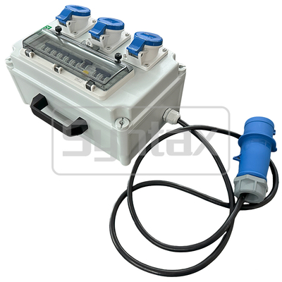 Syntax JS1 Wall Mounted Portable Power Distribution Box 32AMP Made in PC Electric Grey Maintenance Box 220*340*150mm