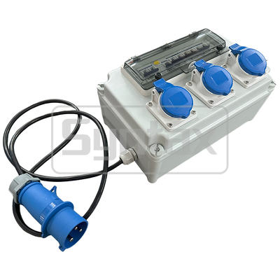 Syntax JS1 Wall Mounted Portable Power Distribution Box 32AMP Made in PC Electric Grey Maintenance Box 220*340*150mm