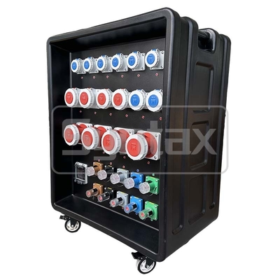 Syntax MD5 Three Phase 500AMP IP67 Waterproof HDPE Power Distribution Box With Schneider Breakers And PowerSyntax Industrial Plugs and Sockets 880x560x1080mm