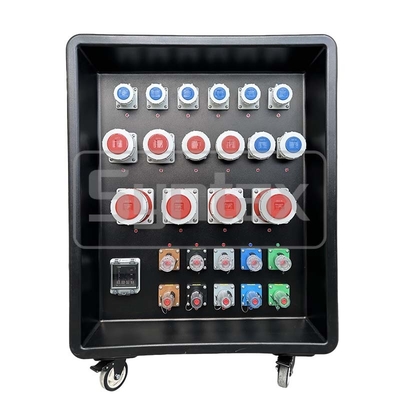Syntax MD5 Three Phase 500AMP IP67 Waterproof HDPE Power Distribution Box With Schneider Breakers And PowerSyntax Industrial Plugs and Sockets 880x560x1080mm