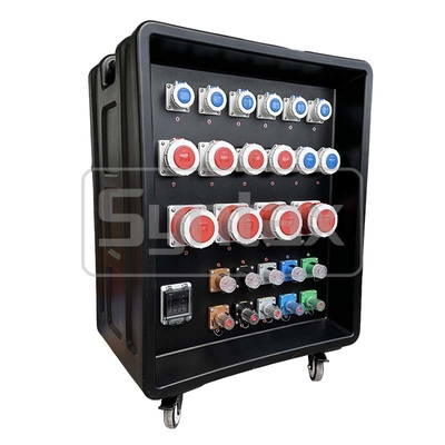 Syntax MD5 Three Phase 500AMP IP67 Waterproof HDPE Power Distribution Box With Schneider Breakers And PowerSyntax Industrial Plugs and Sockets 880x560x1080mm