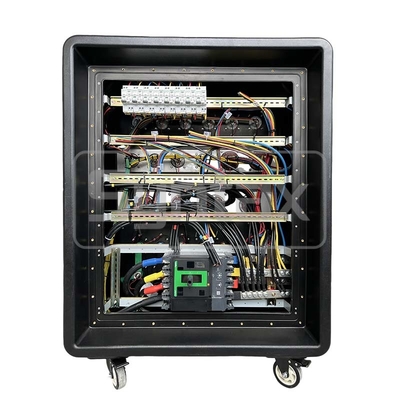 Syntax MD5 Three Phase 500AMP IP67 Waterproof HDPE Power Distribution Box With Schneider Breakers And PowerSyntax Industrial Plugs and Sockets 880x560x1080mm