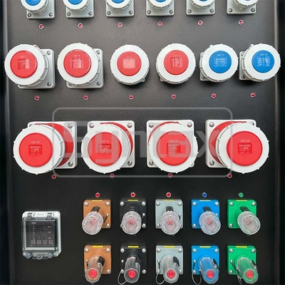 Syntax MD5 Three Phase 500AMP IP67 Waterproof HDPE Power Distribution Box With Schneider Breakers And PowerSyntax Industrial Plugs and Sockets 880x560x1080mm