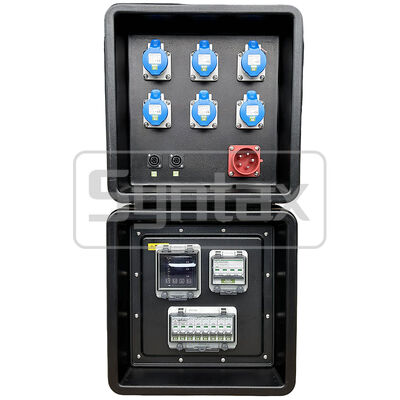 Syntax MD1 Three Phase 5P 32AMP HDPE Portable Distribution Box IP67 Waterproof For Temporary Power 430x380x460mm