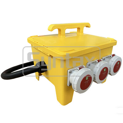 IP67 Waterproof Portable Power Distribution Board 63A/5P with Polycarbonate Resin Construction