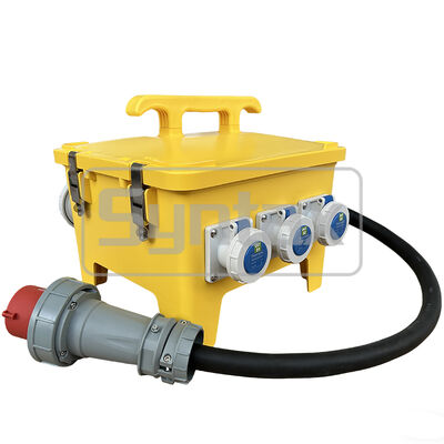 IP67 Waterproof Portable Power Distribution Board 63A/5P with Polycarbonate Resin Construction