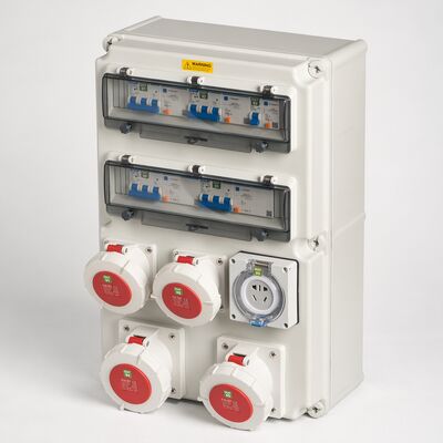 Syntax 125A IP65 Wall Mounted Power Distribution Unit with Customizable Distribution Box for Harsh Environments