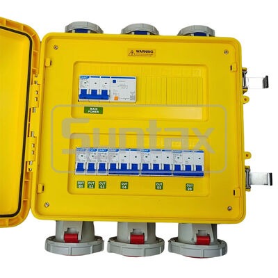 IP67 Waterproof Portable Power Distribution Board 63A/5P with Polycarbonate Resin Construction