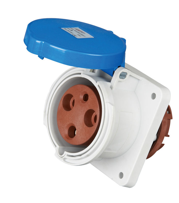 Flush Mounted Industrial Plug Sockets IP44 Rain Resistance Material