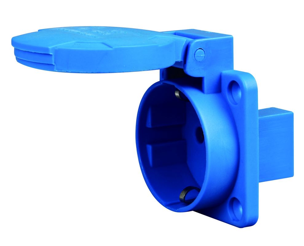 230V Blue 2 Pin Waterproof Plugs And Sockets 16Amp PA Nylon Material