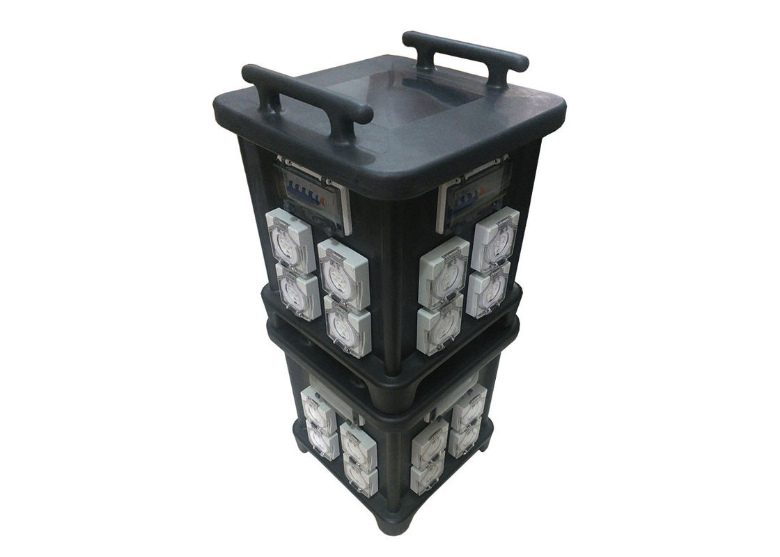 63 AMP Portable Industrial Socket Box IP66 Stackable With Inner Wiring