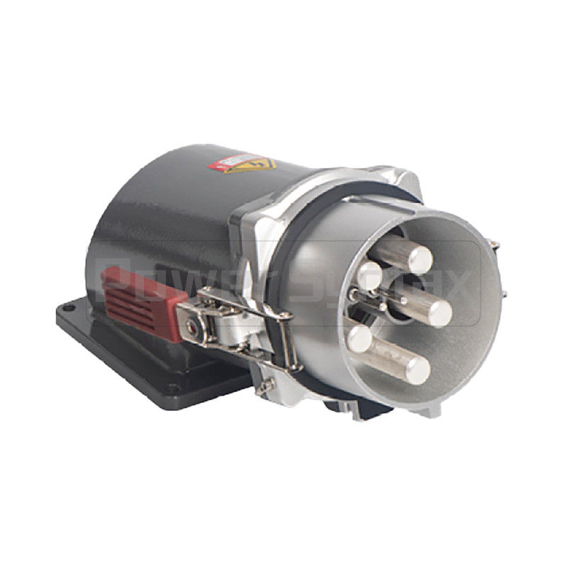 PowerSyntax 4P 630 Amp IP67 400V Heavy Duty High Current Industrial Plugs Flush Mounted Angled Type Part No. 75140