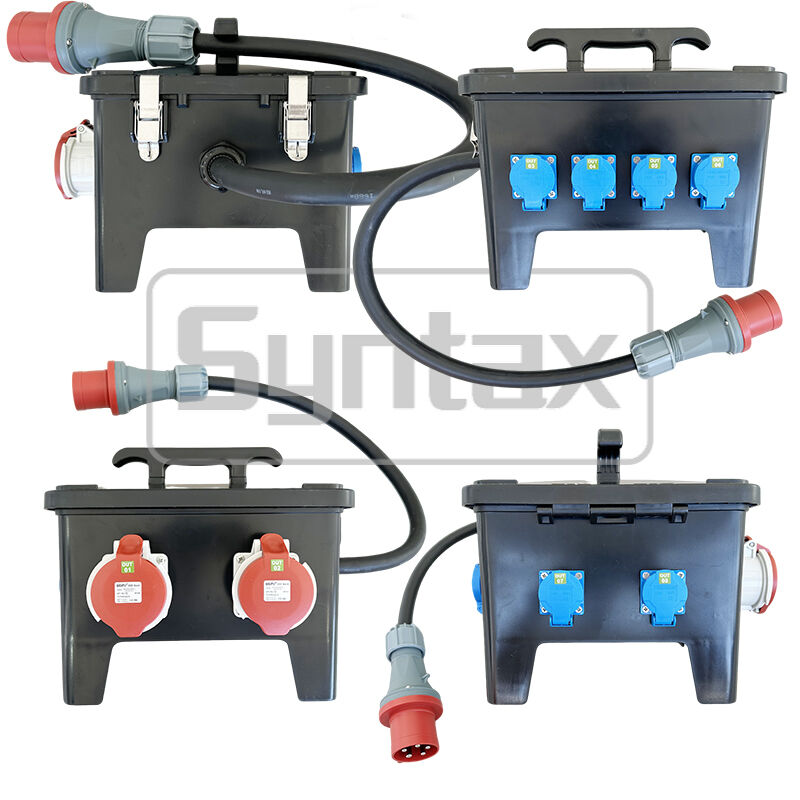 Syntax MP24 IP67 Waterproof Portable Power Distribution Unit 63A/5P with 1.2m Rubber Cable Protected by Schneider RCCB