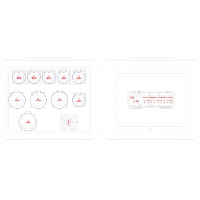 Ip67 Rcbo Syntax MD2 Three Phase 32A HDPE Portable Distribution Box IP67 With ...