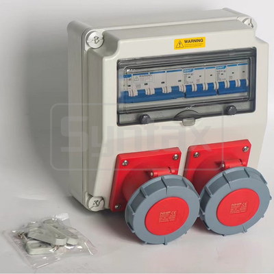 Syntax CX2 Wall Mounted Distribution Box 100AMP Three Phase Made in PC Electric Grey Stage Box 280*280*155mm