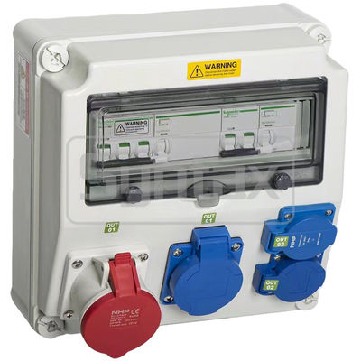 Syntax CX2 Wall Mounted Distribution Box 32AMP Three Phase Four Wire With Schneider's RCBOs 280*280*155mm